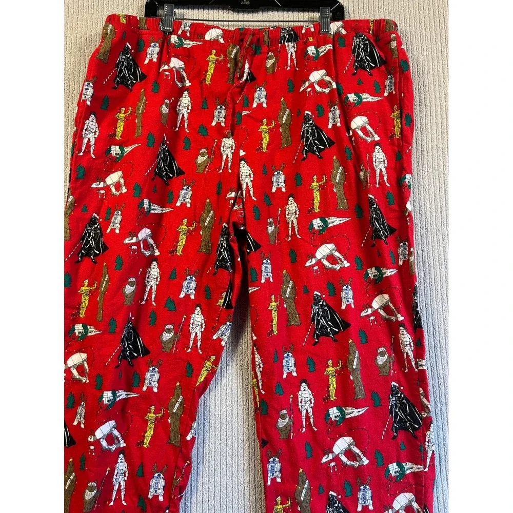 Hanna Andersson Star Wars Christmas Flannel Pajama Pants Adult XXL Red Lounge